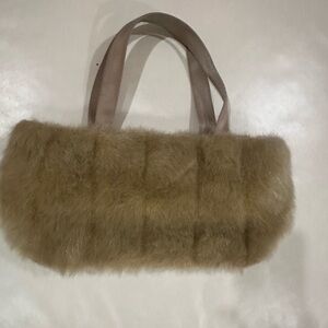 Beige Fur Handbag